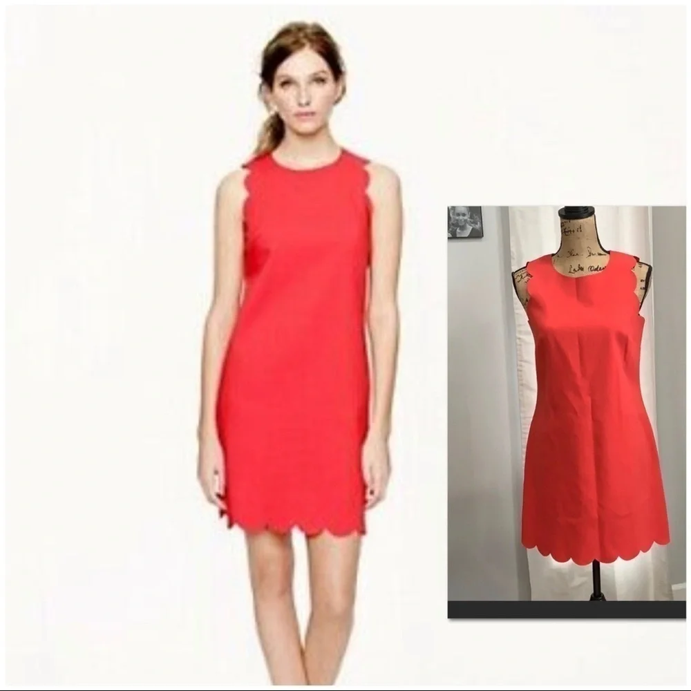 J. Crew pink scalloped dress size 2